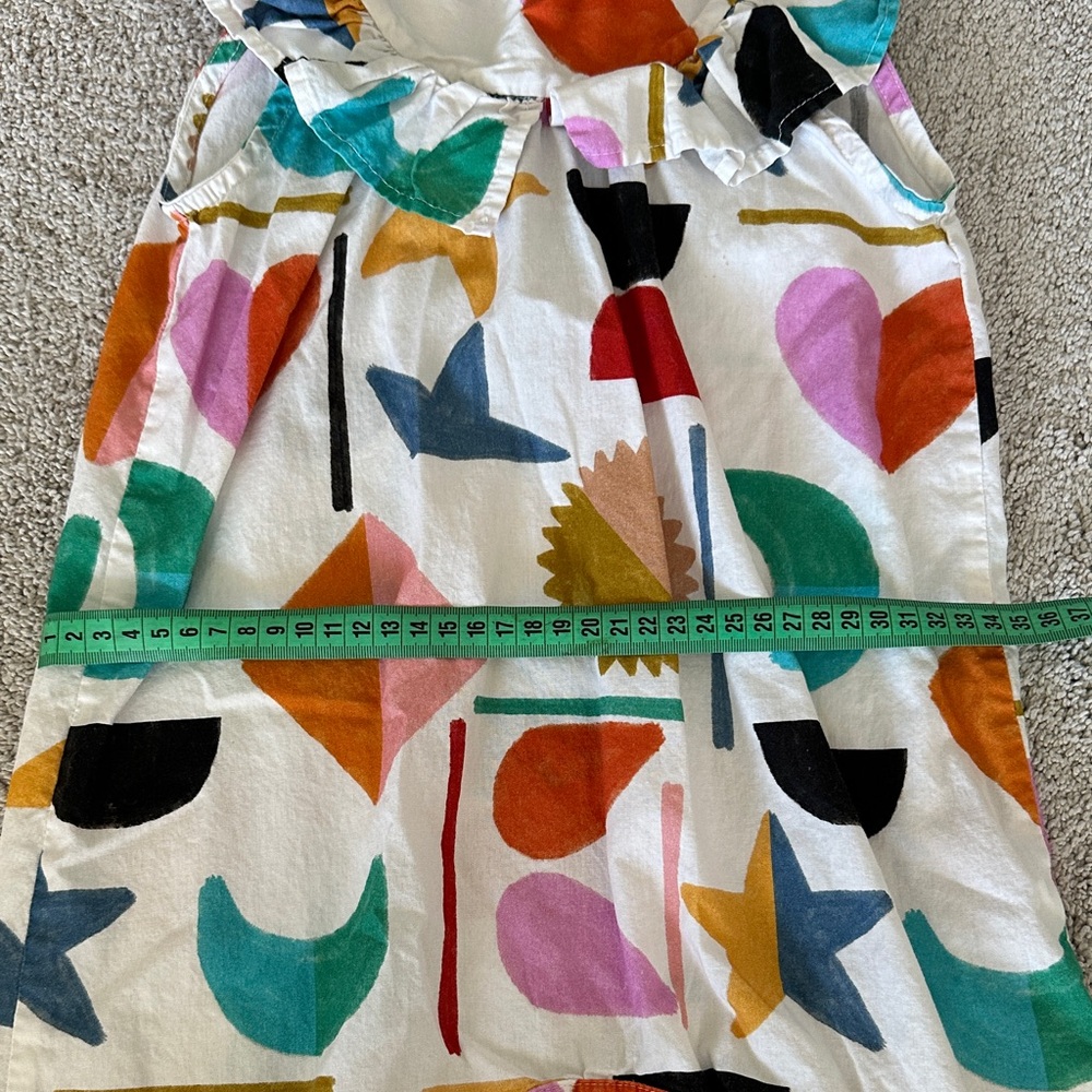 FARM Rio White Multicolor Geometric Ruffle Romper - Picture 6 of 7